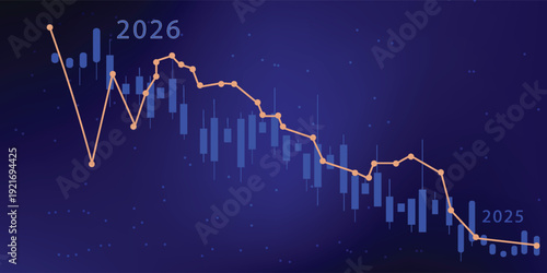 Digital financial chart indicators, stock market business and exchange financial growth graph.