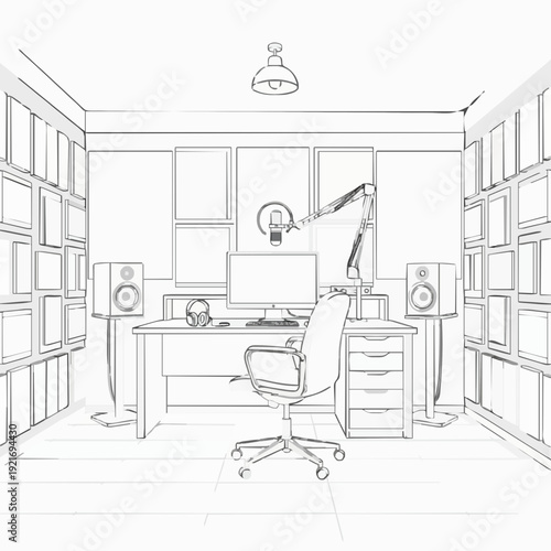 Vector outline of a Studio setup