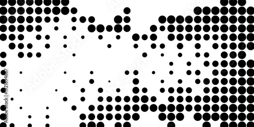 Abstract halftone wave dotted background. Futuristic twisted grunge pattern, dot, circles. Vector eps10