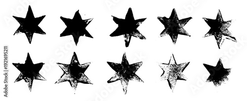 Star Grunge Stamped Vector Set