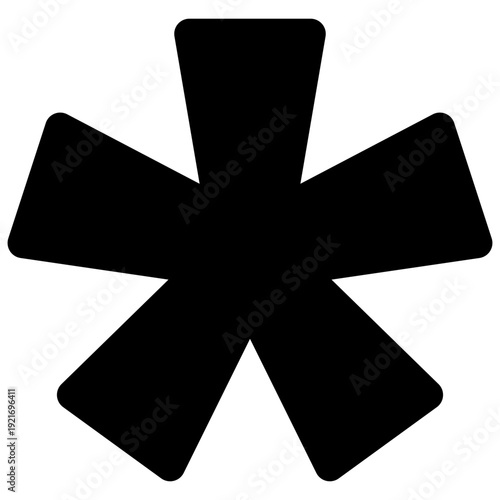 Asterisk. Black-filled vector icon.