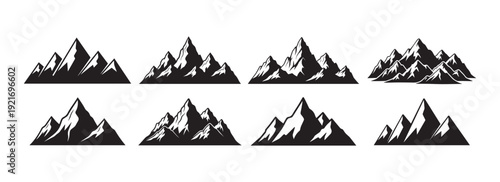 Mountain silhouettes collection for landscape design