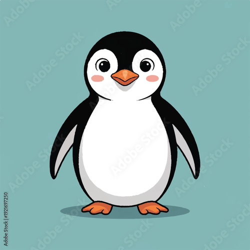 simple penguin character illustration in flat design