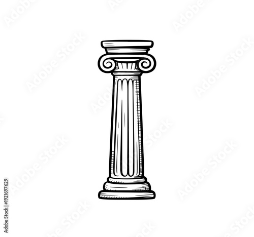 Ancient rome architecture greece sketch temple colonnade columns portico hand drawn separately on a white background elements antiquity architectural monuments
