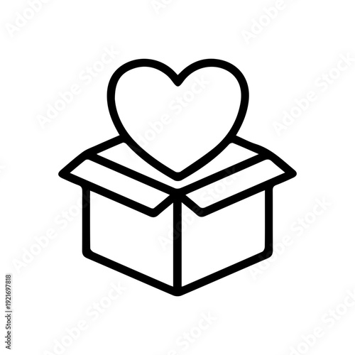 Open Box with Heart Icon