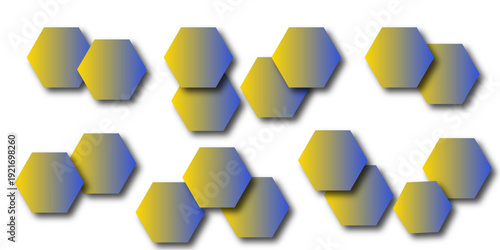 1407Luxury hexagonal abstract black metal background with golden light lines. Dark 3d geometric texture illustration. Black Hexagonal Pattern Metallic background with black and gold 3d