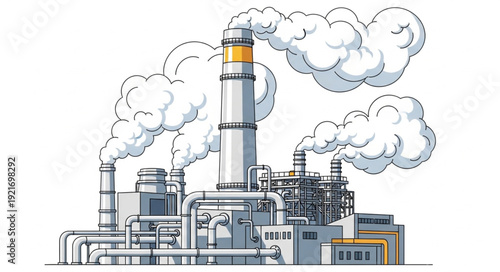 Industrial Factory with Pollution Emmissions.
