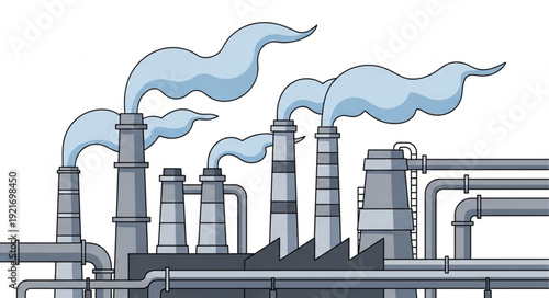 Industrial Factory with Pollution Emmissions.