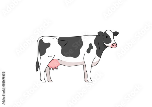 Domestic Mammal Standing Profile Agriculture Farm Animal Livestock Dairy Production