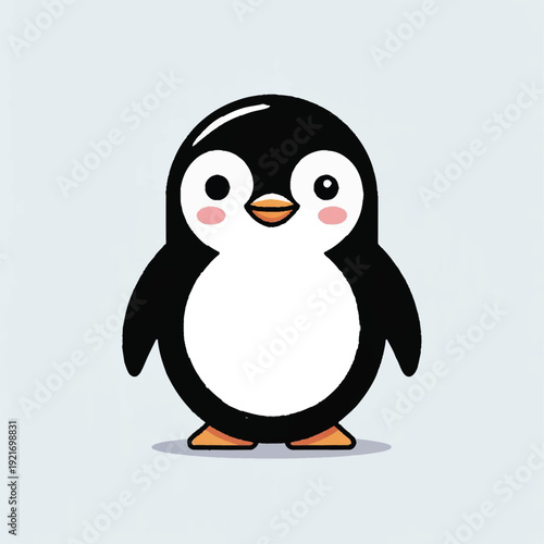 minimal penguin cartoon character icon for wildlife theme