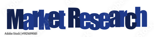 Bold blue text "Market Research" conveys business strategy and analysis.