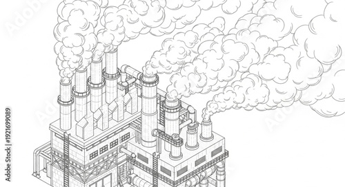 Industrial Factory with Pollution Emission.