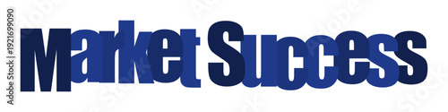 Bold blue text 'Market Success' symbolizing achievement and growth
