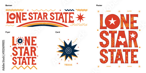 USA, US, U.S, United States - Lone Star State Texas Designs – Bold Western Branding, Posters, Flyers & Graphics Showcasing Iconic Texan Style
