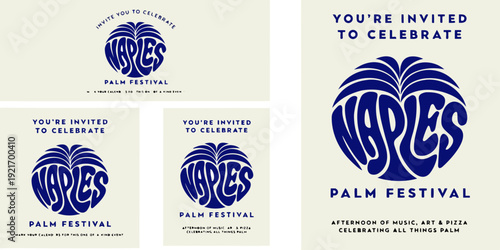 USA, US, U.S, United States - Naples Palm Festival – Music, Art & Palm Celebration Event Invitation
