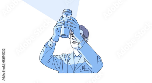 Scientist Examining Sample in Laboratory Setting.