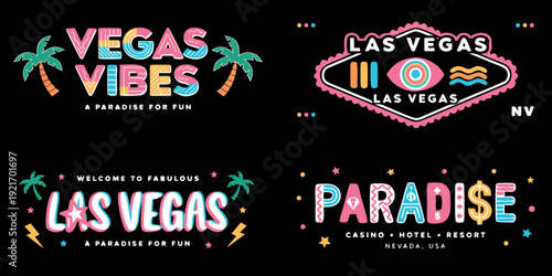 USA, US, U.S, United States - Las Vegas Vibes – Neon Vegas Graphics, Fun Paradise Designs & Retro Casino‑Style Artwork
