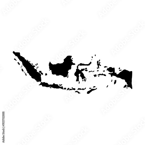 Indonesia country map silhouette vector illustration