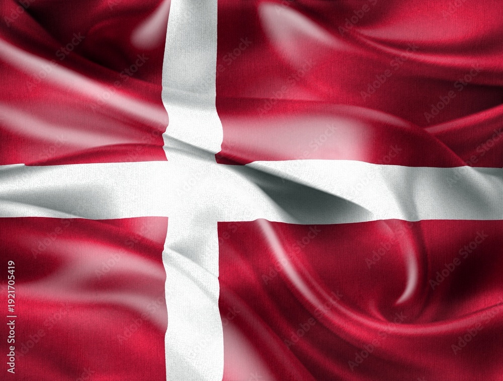 Fototapeta premium Denmark flag - realistic waving fabric flag