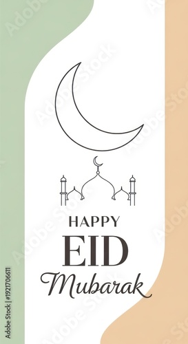 Wallpaper Mural Minimalist line art greeting for the celebration marking the end of fasting Torontodigital.ca