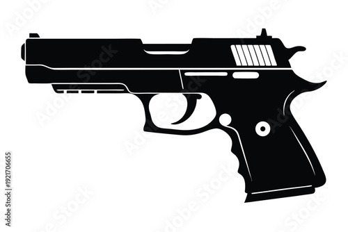 sig sauer p226 silhouette line art vector illustration