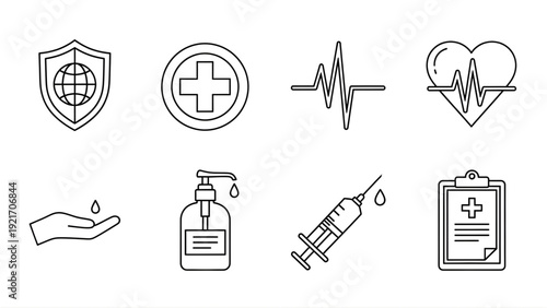 World Heath Day Medical and health icons