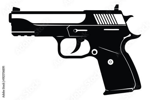 sig sauer p226 silhouette line art vector illustration