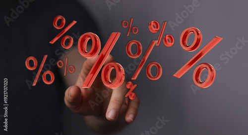 3D render of percentages ne...