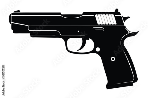 sig sauer p226 silhouette line art vector illustration