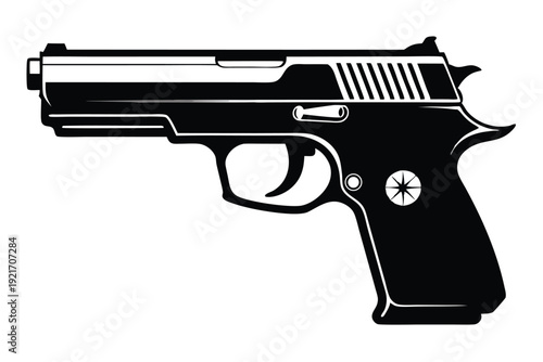 sig sauer p226 silhouette line art vector illustration