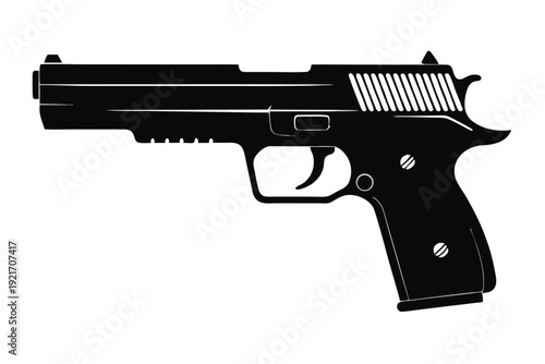 sig sauer p226 silhouette line art vector illustration