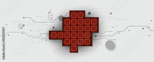 Ukrainian moderm circuit technology background for science and business theme