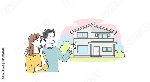 Couple Discussing House Plans Together.