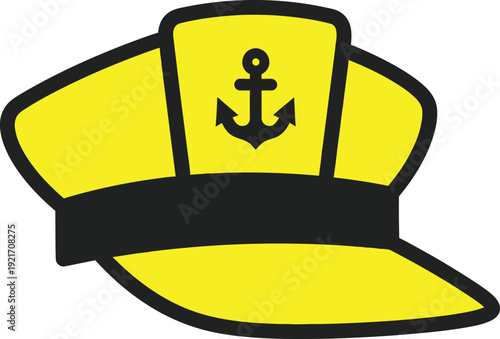 Vintage sailor cap with anchor icon vector design