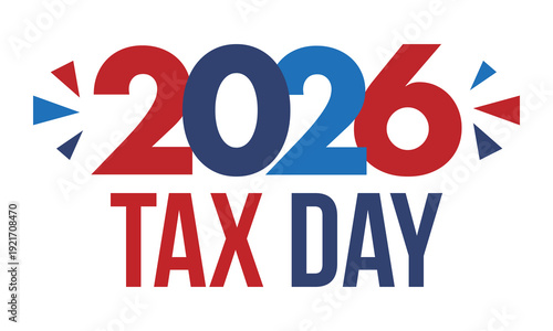 National Tax Day in the United States. Federal tax filing deadline. Day on which individual income tax returns must be submitted to the government. American patriotic poster. Vector illustration