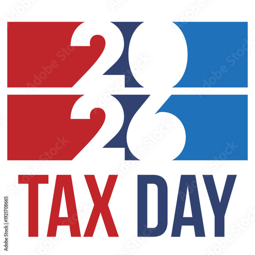 National Tax Day in the United States. Federal tax filing deadline. Day on which individual income tax returns must be submitted to the government. American patriotic poster. Vector illustration