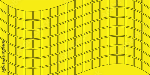 abstract simple black outline square wave pattern on yellow for banner poster background.