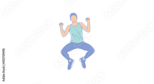 Man Lifting Dumbbells in Exercise Routine.