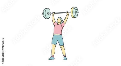 Man Lifting Heavy Barbell Weights Exercise.