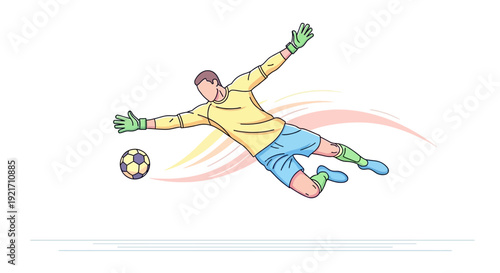 Soccer Goalkeeper Catching Ball in Action.
