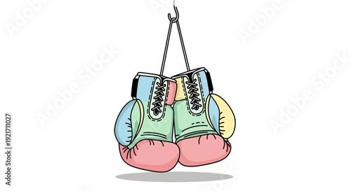 Pair of Boxing Gloves Hanging.