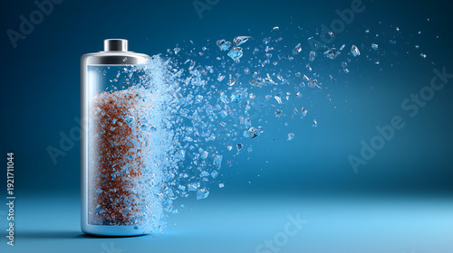 Blue Energy Sphere Exploding with Sparks