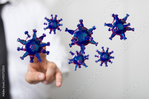 Abstract 3D rendered viruse...