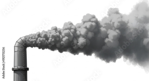 Industrial Pipe Emitting Thick Smoke.