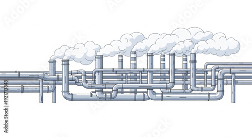Industrial Pipes and Valves System.