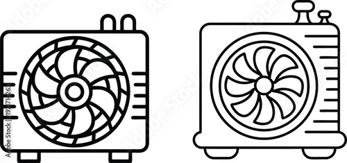 Air Conditioner Outdoor Unit Line Icon