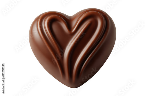 Fotografie Chocolate heart shaped candy with smooth glossy surface