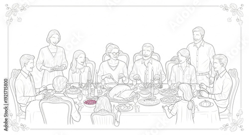 Last Supper Sketch Illustration Artwork.