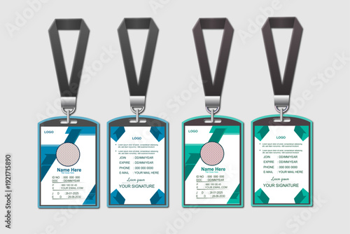 Modern Corporate Employee ID Card Template.