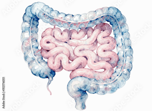 Absorb the Good small intestine isolated watercolor vector illustration svg